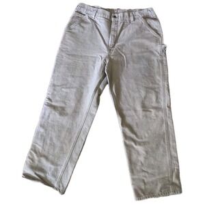 Carhartt Men's Carpenter Pants‎ 38x32 Taupe Cotton Canvas Wide Leg, Dungaree Fit